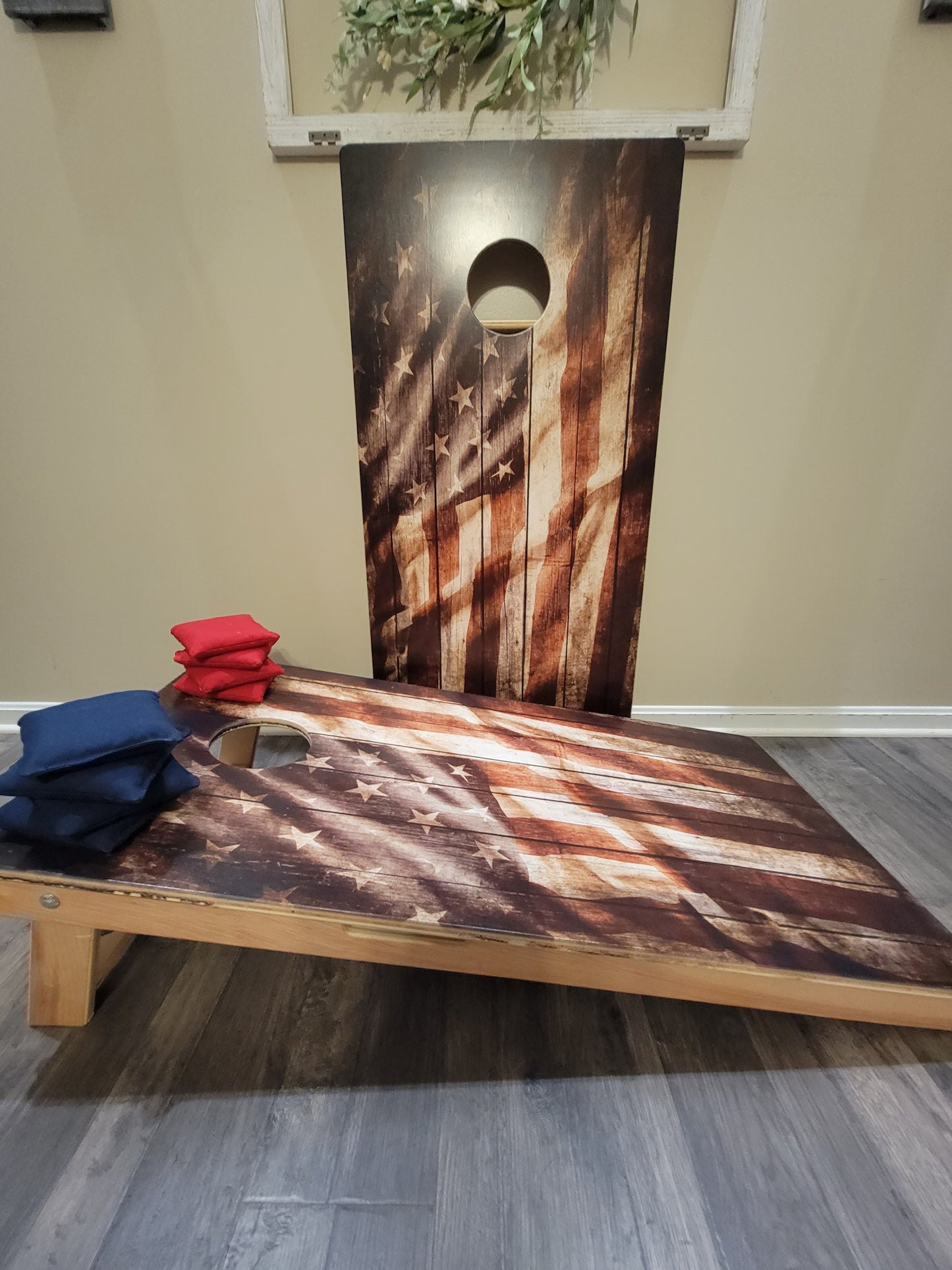 Patriotic Flag Cornhole Boards