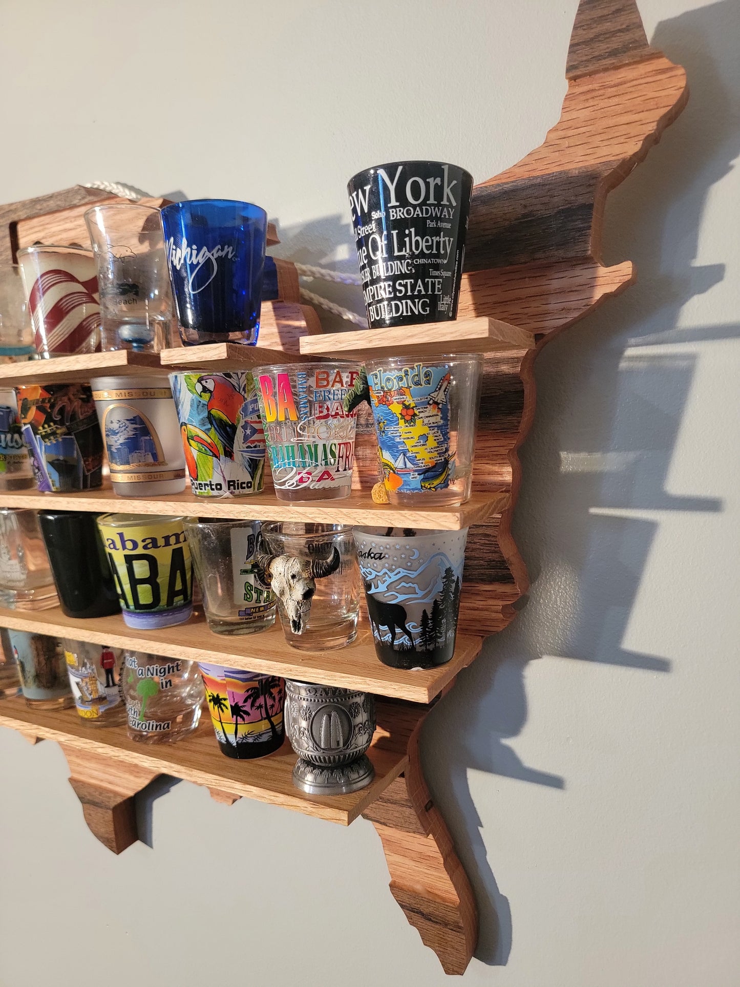 U.S. Flag Shot Glass Display