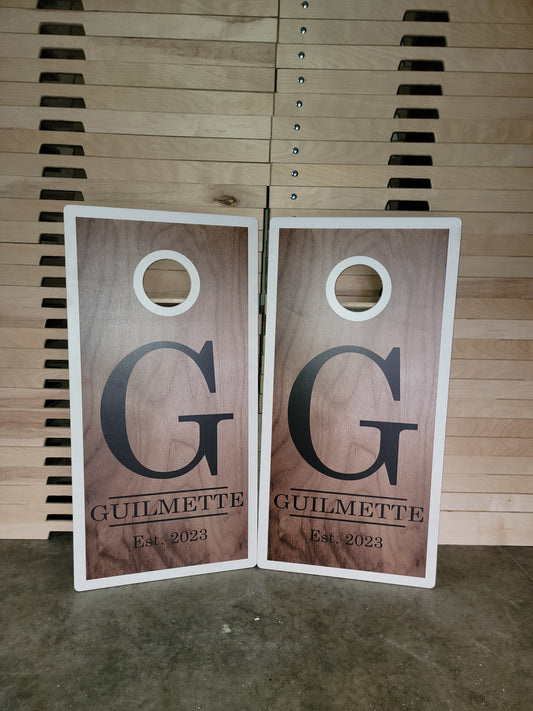 Big Letter Family Name Cornhole Boards