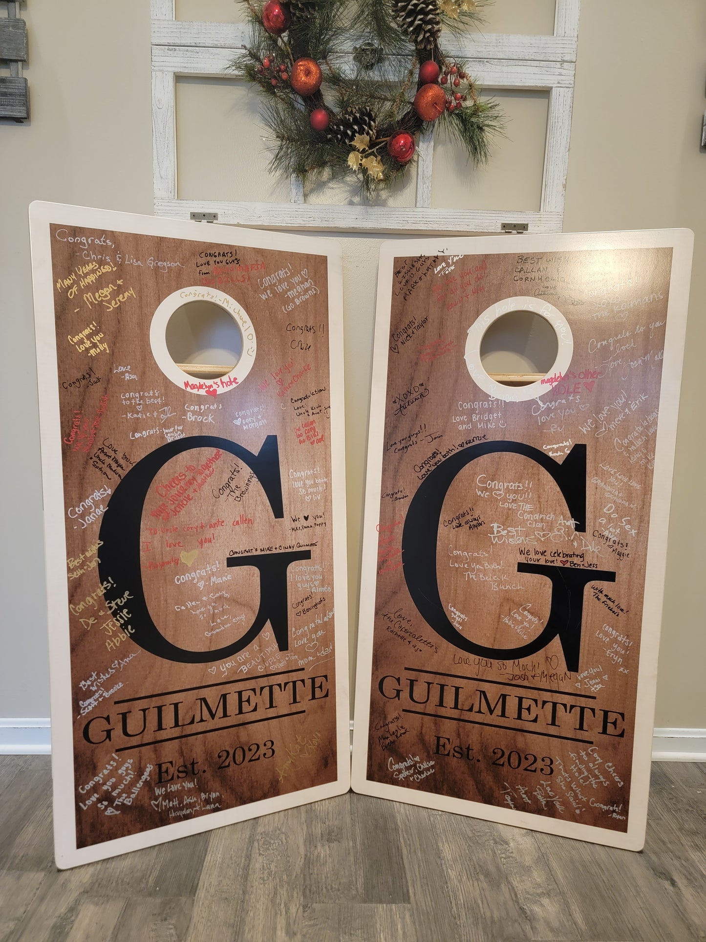 Big Letter Family Name Cornhole Boards