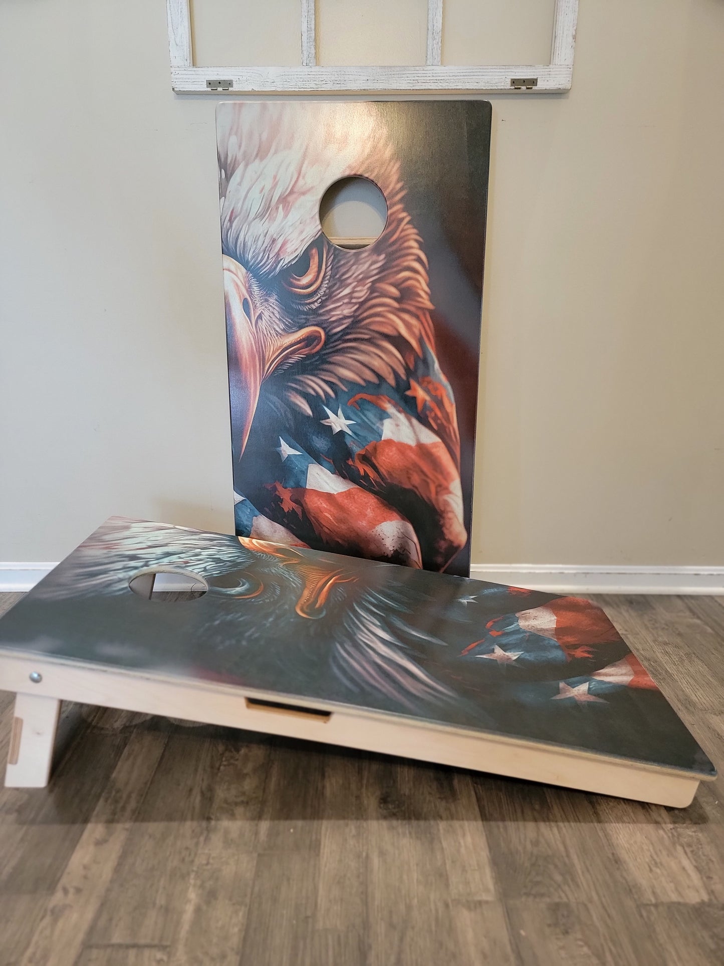 Split Eagle Head Cornhole Boards